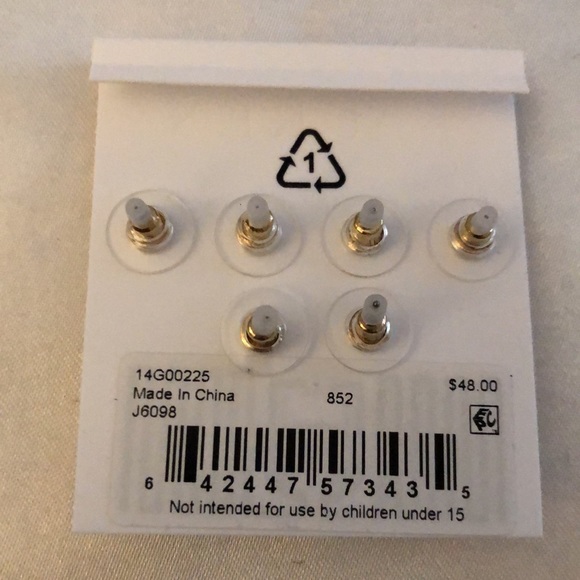 Lauren Ralph Lauren 3 Pair Stud Earring Set Key, Rose Quartz & Faux Pearl NWT - Picture 12 of 13